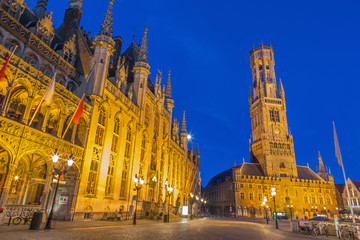 Fototapeta na wymiar Bruges - Grote markt with the Belfort van Brugge