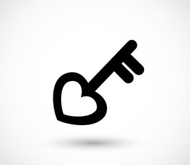 Heart shaped key icon