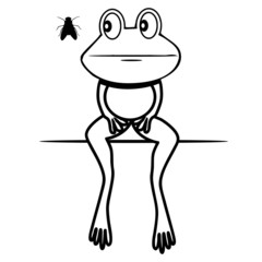 Frosch witzig Fliege sitzen