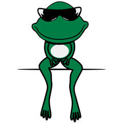 Frosch witzig cool Sonnenbrille sitzen