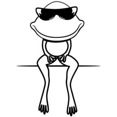 Frosch witzig cool Sonnenbrille sitzen