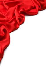 Red silk textile background　with copy space