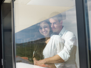 Fototapeta premium relaxed young couple at home