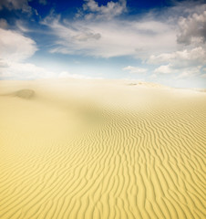 Beautiful sand dunes in the Sahara desert, Tunisia