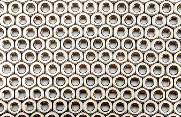 Stainless Steel Nut Background/ Texture