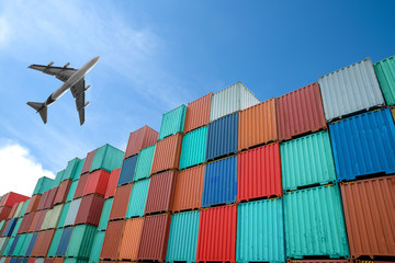 Stack of Cargo Containers at the docks