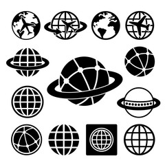 Globe vector icons set