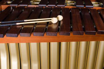 Marimba  keys and resonators - obrazy, fototapety, plakaty