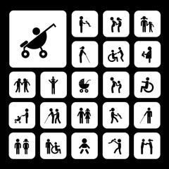 family vector icon set