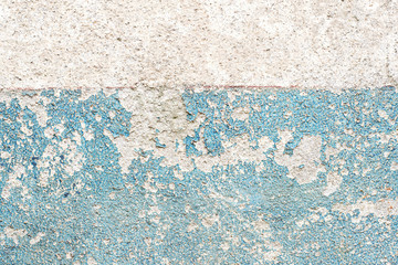 The old walls with blue color cracked.