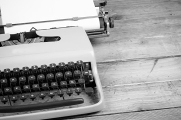 Typewriter ready for action