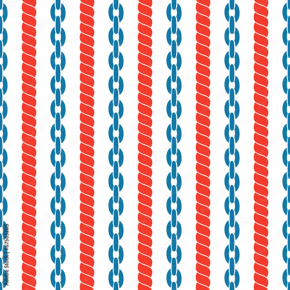 Poster seamless striped pattern with ropes and chains.