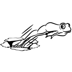 Frosch Loch witzig springen