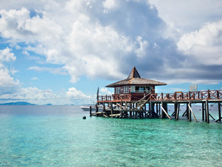 Pier at Sipadan Island, Sabah, Malaysia
