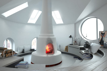 At the Fireplace