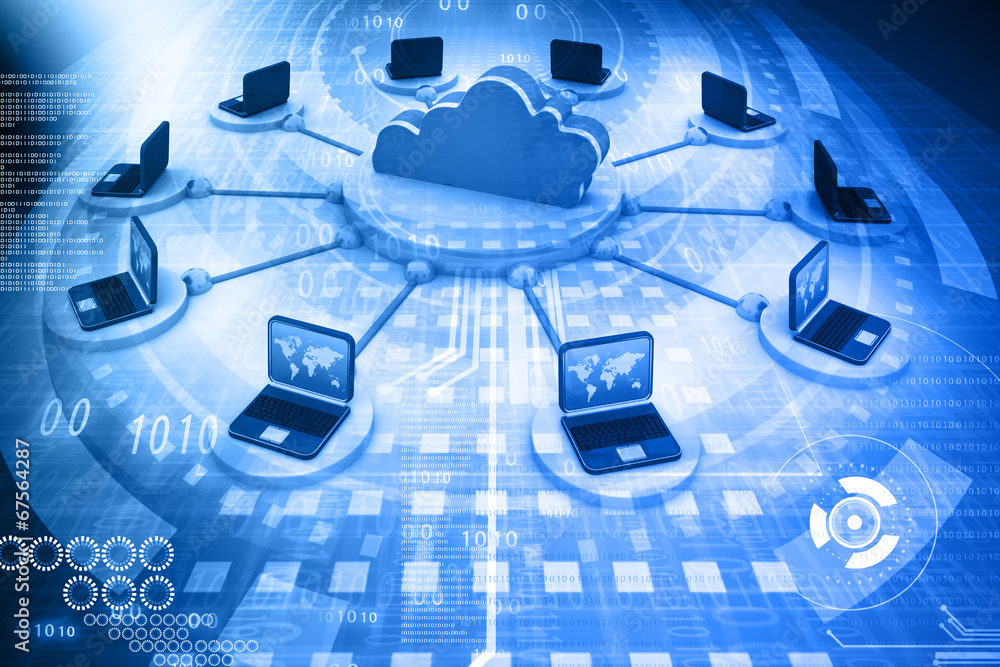 Poster cloud computing concept, abstract technology background .