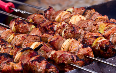 Kebabs on the grill