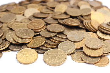 Coins isolated on white background