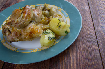 Poulet aux oignons