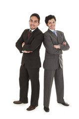 two elegant men in suits posing