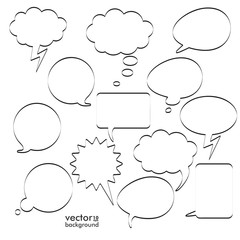 Communication Bubbles Black White