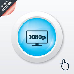 Full hd widescreen tv. 1080p symbol.