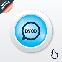 BYOD sign icon. Bring your own device symbol.