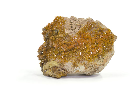Vanadinite (vanadium ore), Djebel Mahseur, Morocco. 6.3cm across