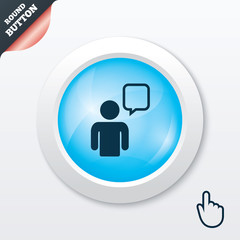 Chat sign icon. Speech bubble symbol.