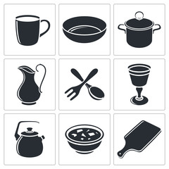 Tableware icon collection