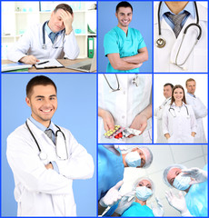 Medical workers collage