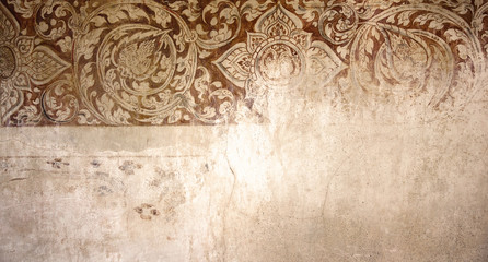 Obraz premium antique wall design thai temple, background