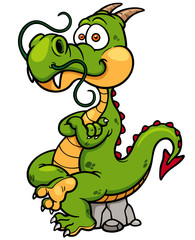 Vector illustration of cartoon Dragon