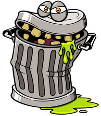 Fototapeta premium Vector illustration of Monster Trash can