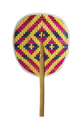 Thai native fan isolated on white