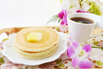 パンケーキとコーヒー