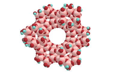 Zeolite molecule isolated on white