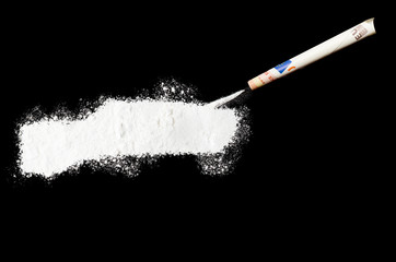 Powder drug like cocaine in the shape of Gambia.(series)