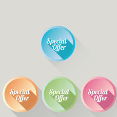 Flat design sale discount Special offer button