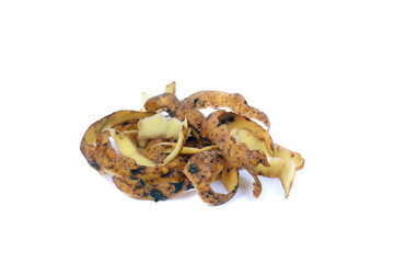 Potato peeling closeup