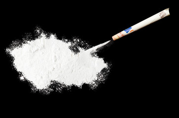 Powder drug like cocaine in the shape of Czech Republic.(series)