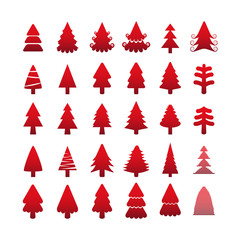 christmas tree icon set, vector eps10