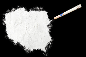 Powder drug like cocaine in the shape of Poland.(series)
