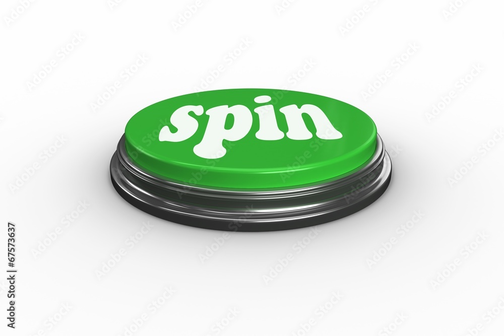 Poster Spin on digitally generated green push button