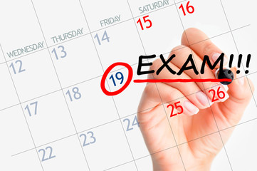 Exam date reminder