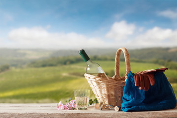 Picnic for one Person in a mediterranean Landscape