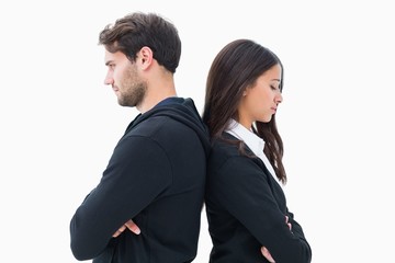 Unhappy couple not speaking to each other