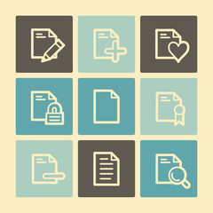 Document web icons, buttons set