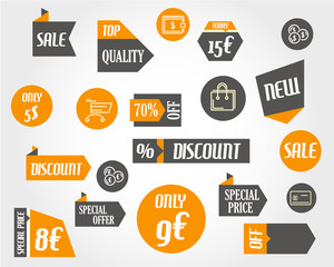 orange shopping stickers