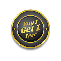 Buy 1 Get 1 Free Glossy Shiny Circular Vector Button